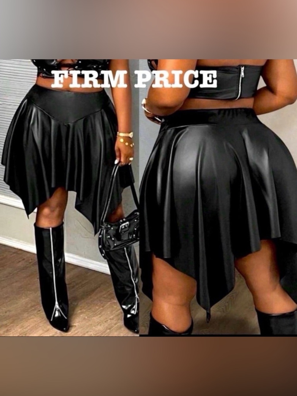 Stylish Asymmetrical Faux Leather Skirt